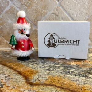 Christian Ulbricht German Festive Santa Figurine with Green Tree Incense Smoker
